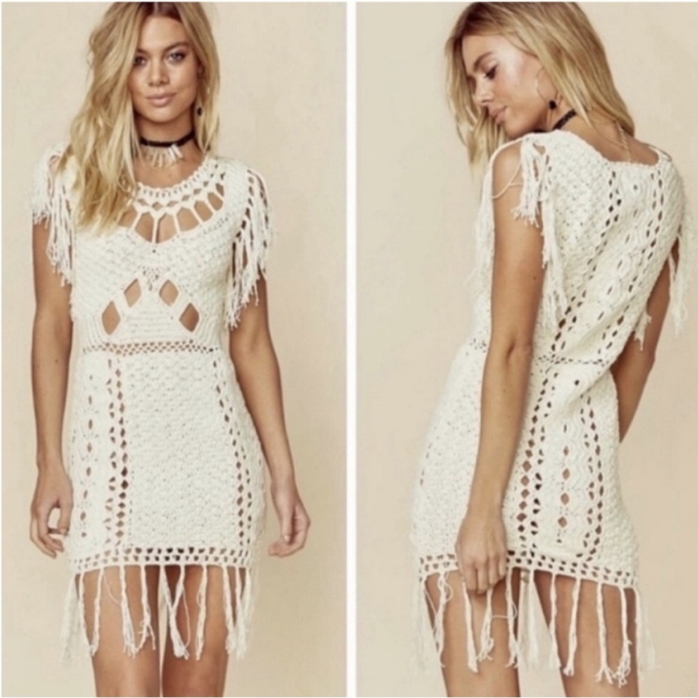 Cleobella Amei Ivory Crochet Dress